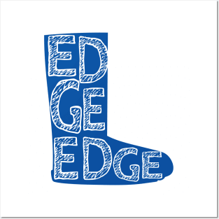 How do you say Buttigieg? Drawing of Boot in blue with distressed text Posters and Art